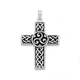 Silver Celtic Plain & Scroll Cross Pendant