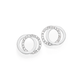 Silver Crystal Double Circle Stud Earrings