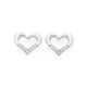 Silver Cubic Zirconia Open Heart Stud Earrings
