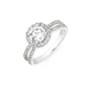Silver Cubic Zirconia Round Halo Split Band Ring Size O