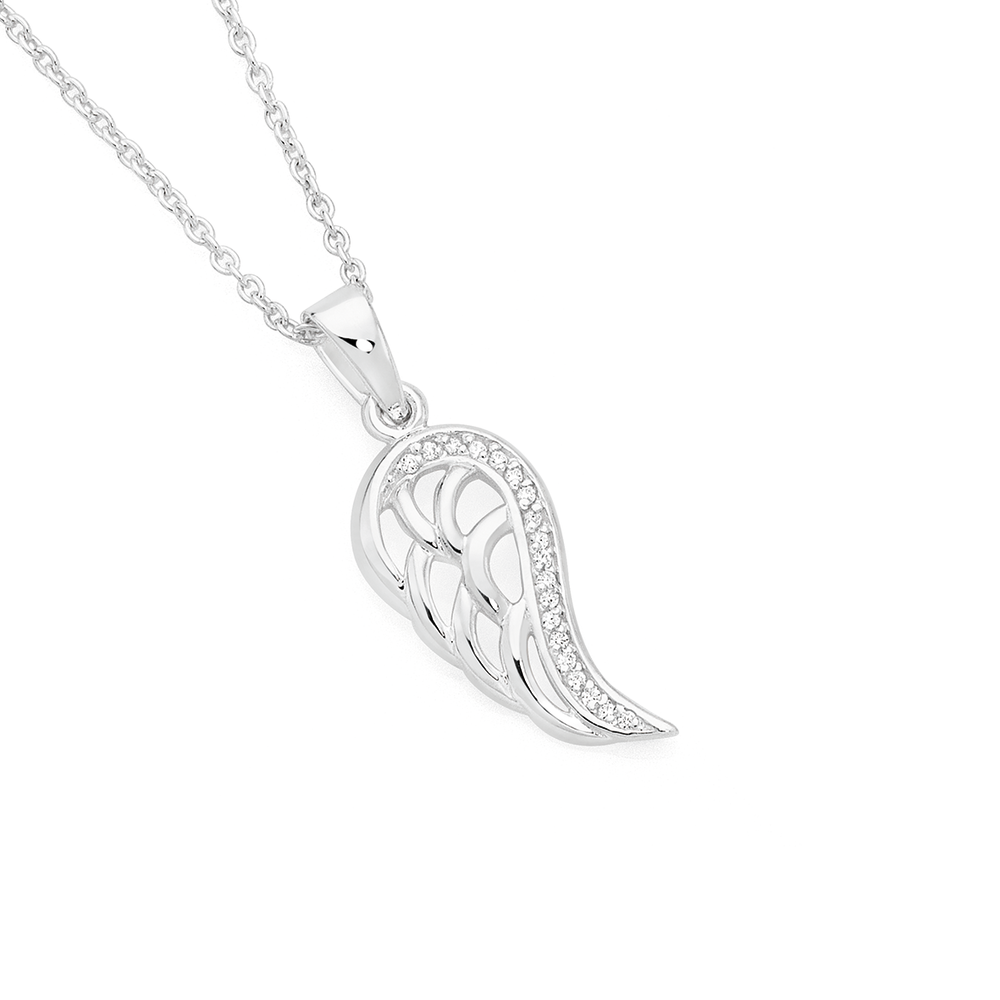 Diamond angel on sale wings pendant