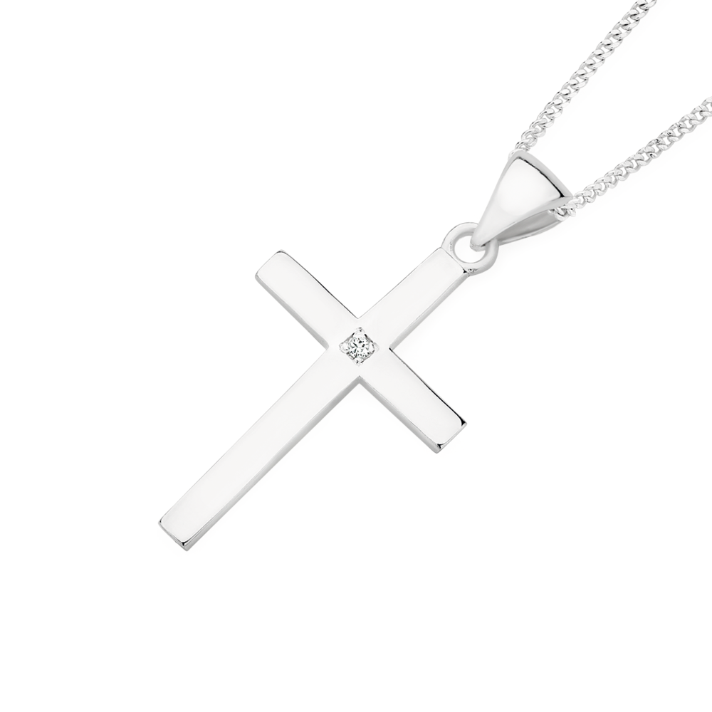 Cross - Traditional Cross Pendant - Rope Necklace (281)