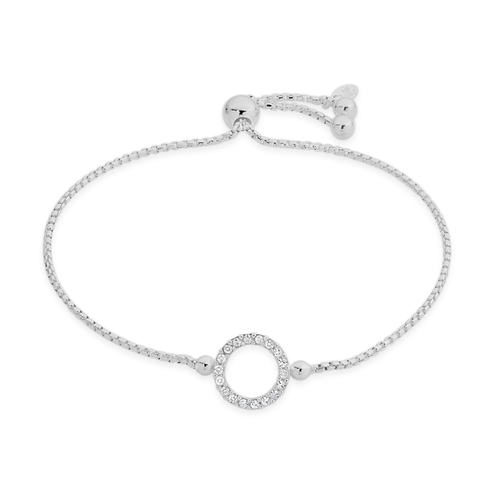 Silver Cz Circle Friendship Bracelet in White | Goldmark (AU) Silver Cz Circle Friendship Bracelet in White | Goldmark (AU)