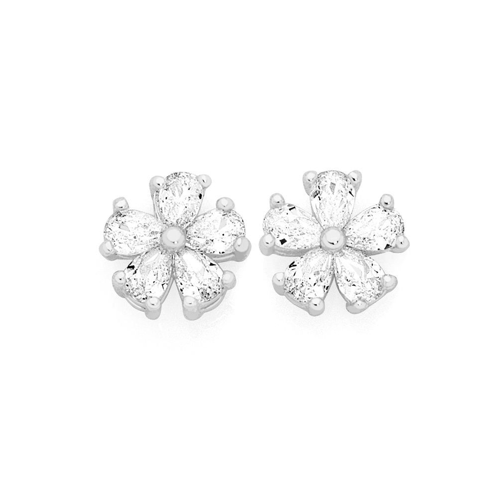 Flower sterling sales silver earrings