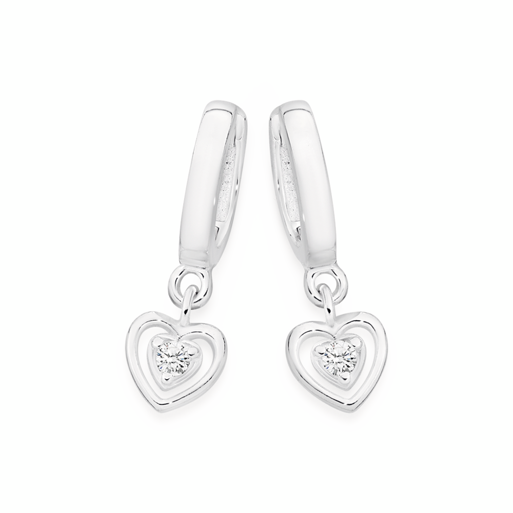 Silver Cz Heart Frame Pendant in Clear | Goldmark (AU)