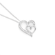 Silver CZ Heart Within A Heart Pendant