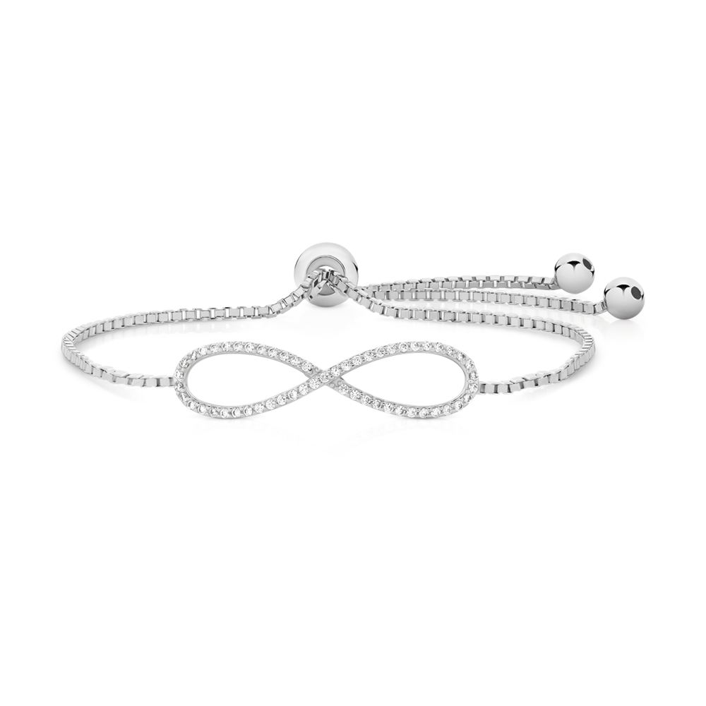 Silver Cz Infinity Friendship Bracelet in Clear | Goldmark (AU)