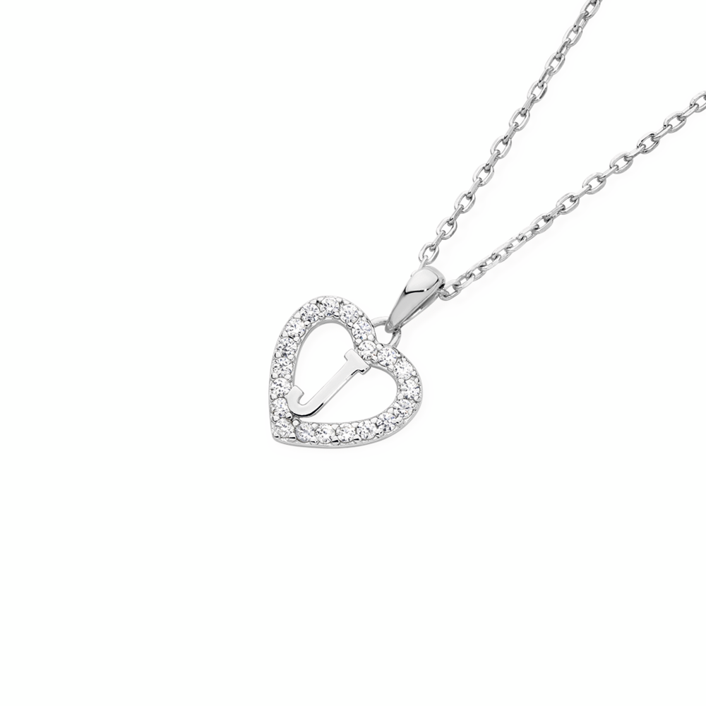 Silver Cz Heart Frame Pendant in Clear | Goldmark (AU)