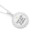 Silver CZ Live Life To The Fullest Sunflower Disc Message Pendant