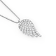 Silver CZ Pave Angel Wing Pendant