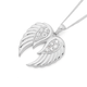 Silver CZ Pave Angel Wings Pendant