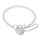 Silver CZ Pave Puff Heart Padlock Bracelet