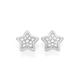Silver CZ Pave Star Stud Earrings