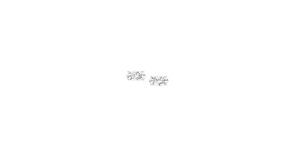 Silver Cz Scroll Stud Earrings in Clear | Goldmark (AU)