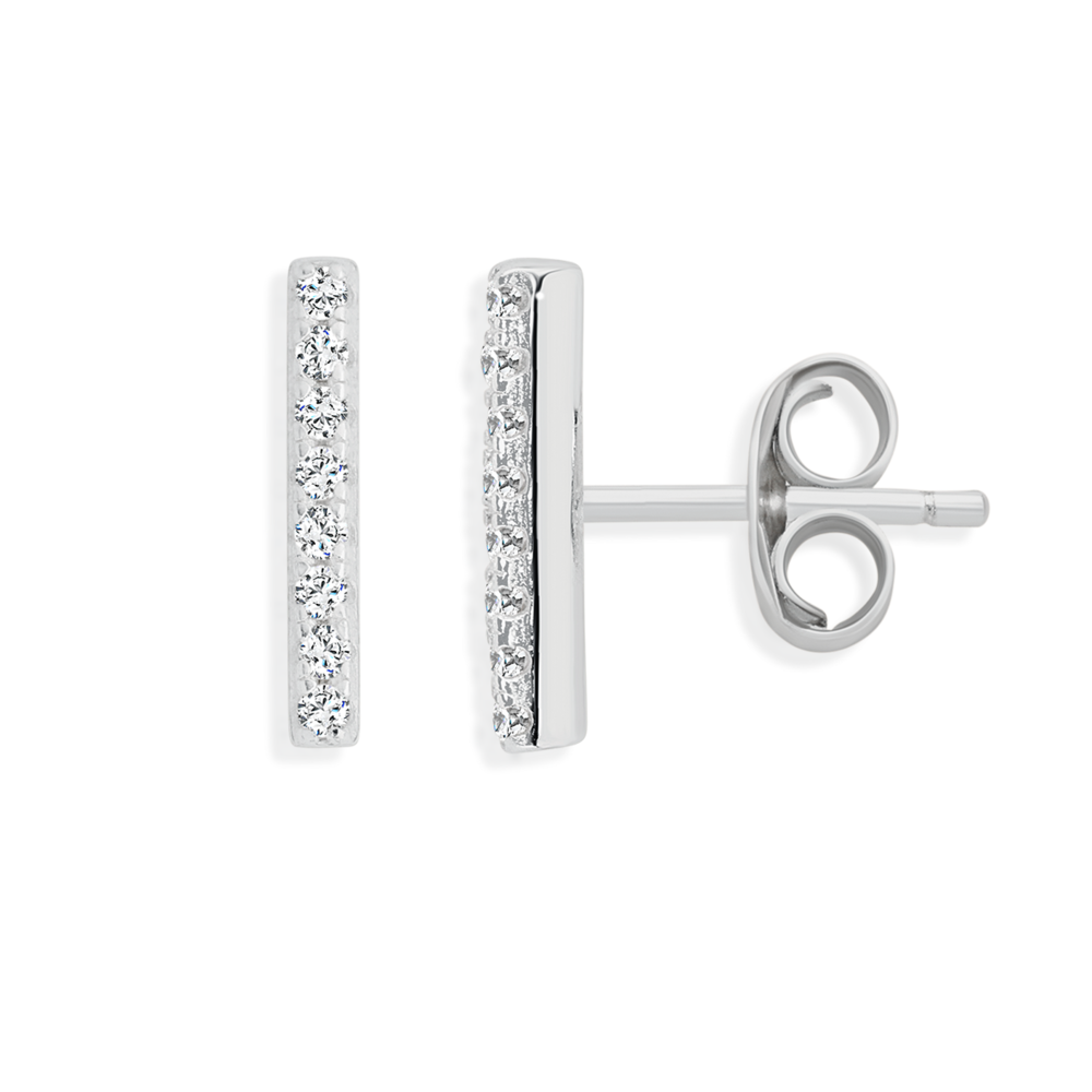 Minimalist Bar Stud Earrings – Victoria London