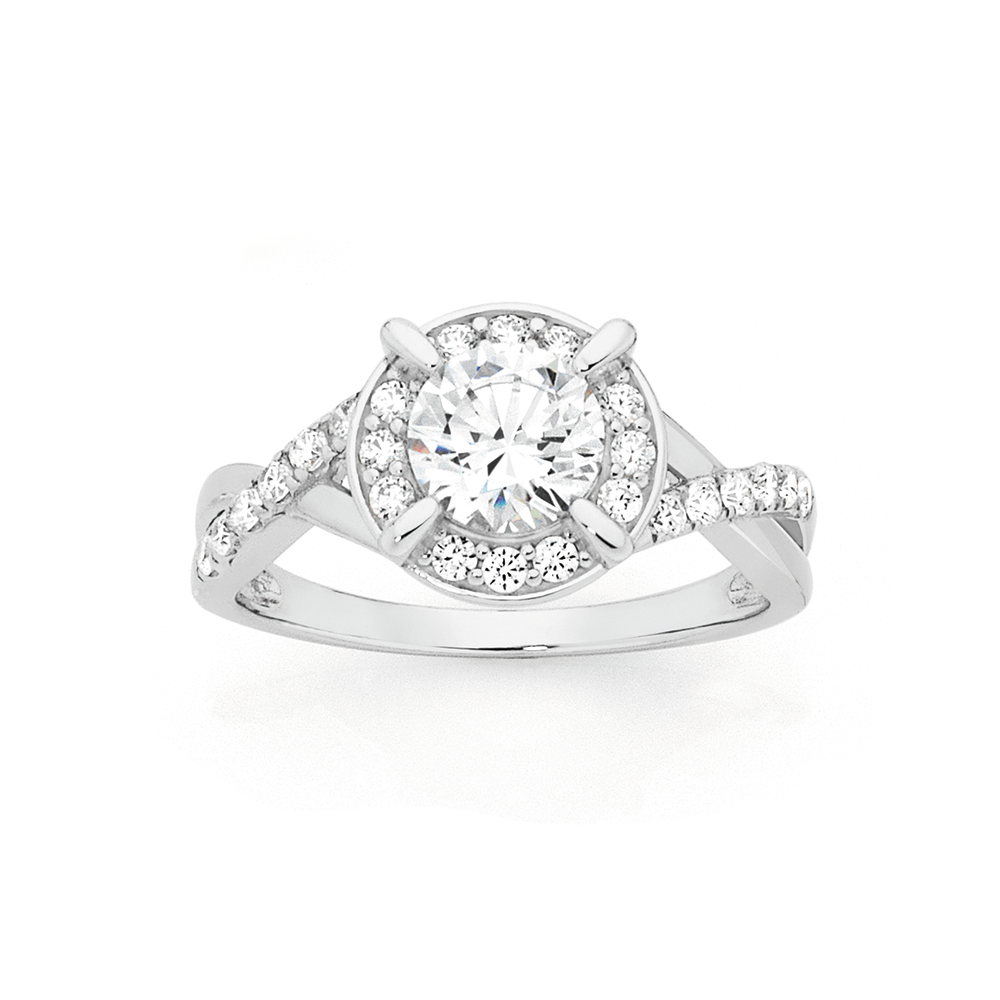 Cubic zirconia best sale twist ring