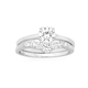 Silver CZ Solitaire With V CZ Eternity Ring Set