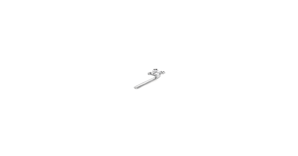 Silver Cz Square Nose Stud in White Goldmark (AU)