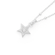 Silver CZ Star On Beaded Chain Necklet