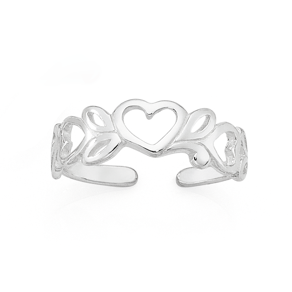 Silver Filigree Flower Heart Toe Ring Goldmark AU