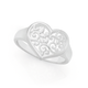 Silver Filigree Heart Ring Size Q