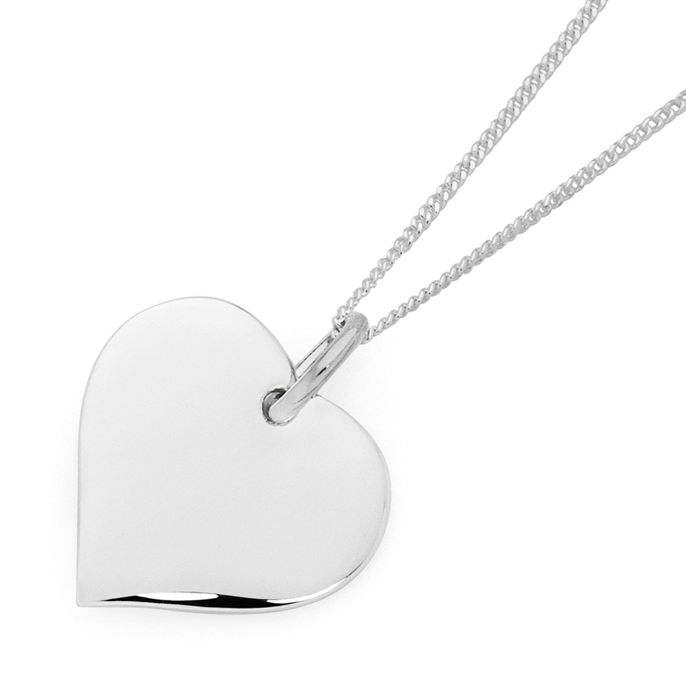 Buy Shopping World Sterling Silver Floating Heart Pendant Necklace in silver  Chain at Amazon.in