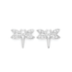 Silver Flutter CZ Dragonfly Stud Earrings