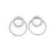 Silver Galaxy Cz Small Circle On Large Circle Earrings