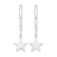 Silver Half Hoop With Star Drop Earrings