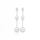 Silver Having A Ball 2 Ball On Strand With Cubic Zirconia Drop Earrings
