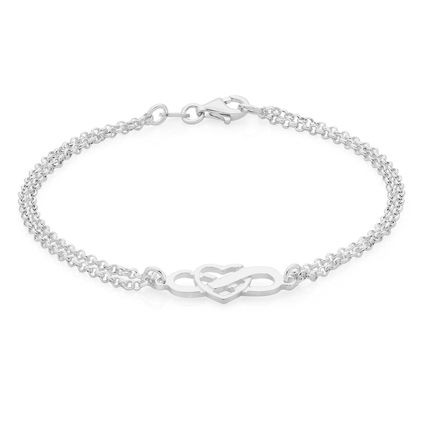 Silver Infinity Heart Bracelet