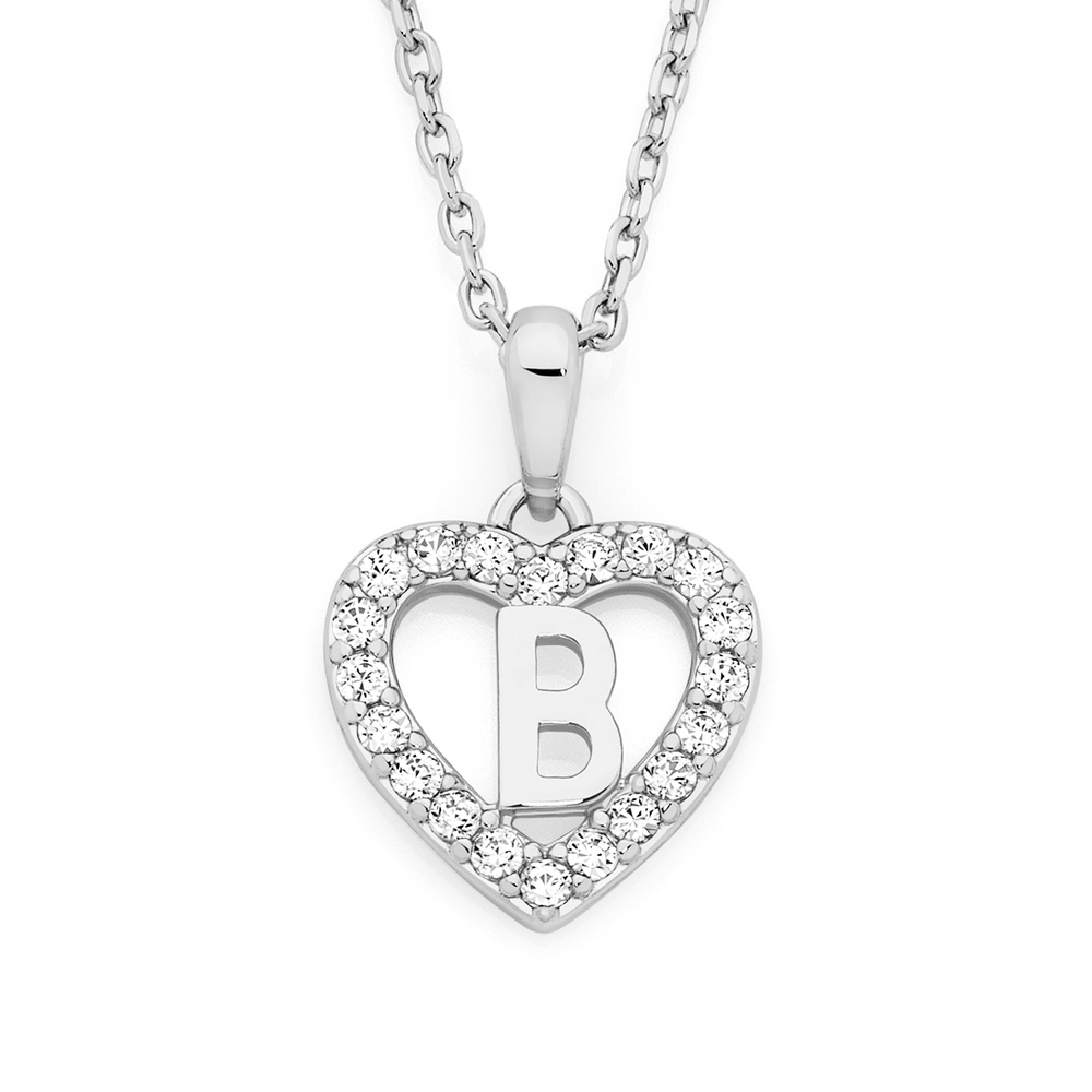 B in a heart jewelry best sale mark