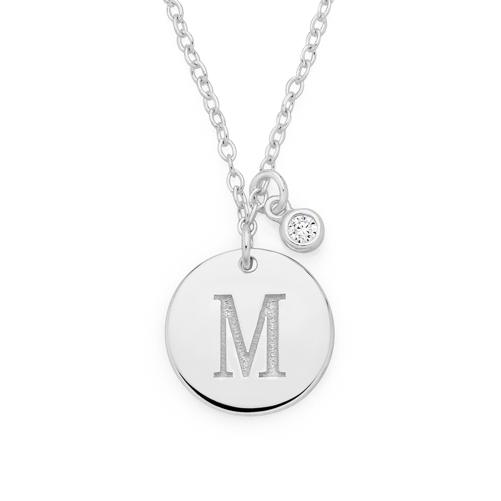 Buy Unisex Silver Color Metal Stylish Name English Alphabet 'M' Letter  Locket Pendant Necklace With Ball Chain at Amazon.in