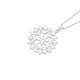 Silver Lace Up Flat Round Doily Pendant