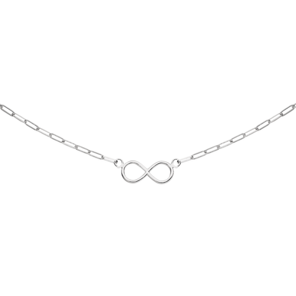 Silver Long Link Infinity Necklet