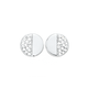 Silver Luna Half Pave Set CZ Stud Earrings