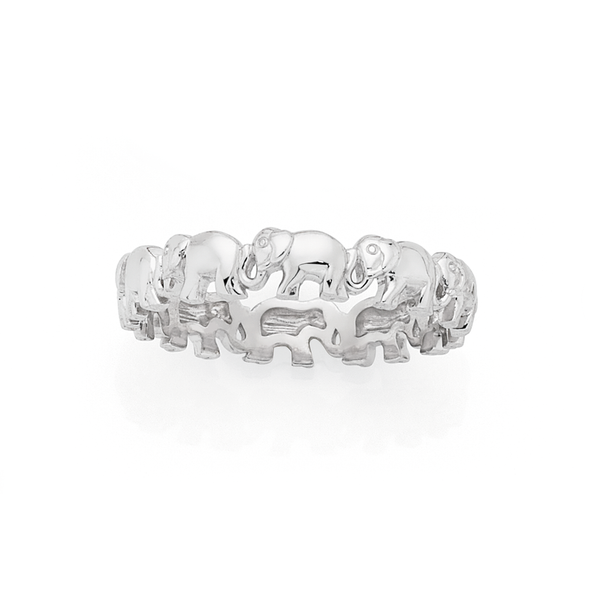 Silver Multi Elephant Ring