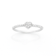 Silver Pave CZ Heart Stacker Ring