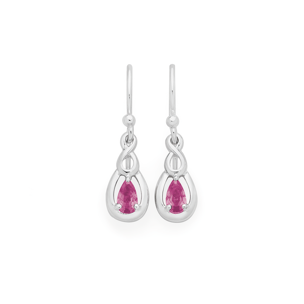 Pink drop earrings discount