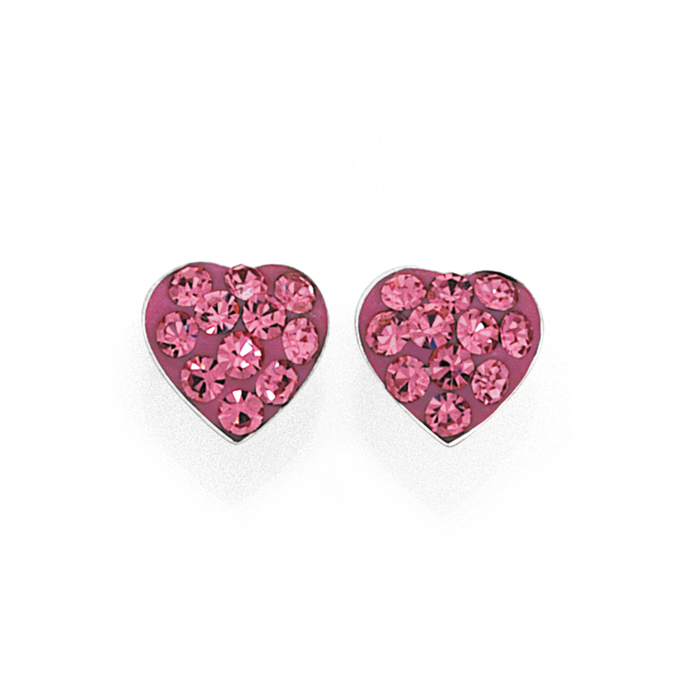 Swarovski Bella Heart Pierced Earrings, Pink, Rose-gold tone plated 5515192  - Morré Lyons Jewelers