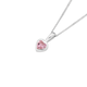 Silver Pink CZ Heart Pendant