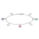 Silver Pink, Lavender & Blue Enamel Bracelet