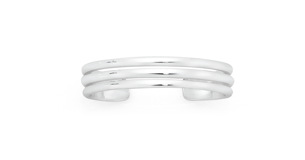 Silver Plain Triple Bar Toe Ring Goldmark (AU)