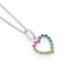 Silver Rainbow Crystal Open Heart Pendant