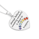 Silver Rainbow CZ Believe In Heart Disc Message Pendant