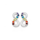 Silver Rainbow CZ Infinity Stud Earrings