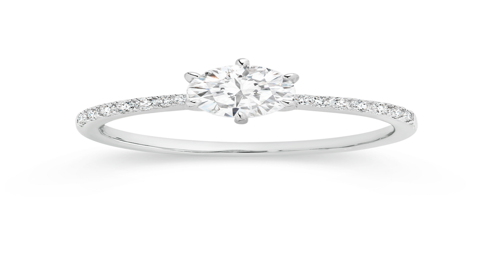 Silver Round Cz Solitaire Ring Size O in Clear | Goldmark (AU)