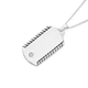 Silver Side Rope & CZ Dogtag Pendant