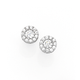 Silver Small CZ Cluster Stud Earrings