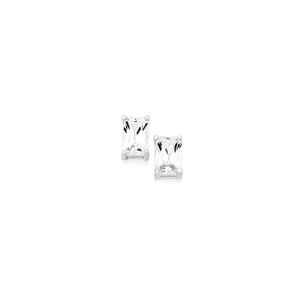 Rectangle earrings on sale silver